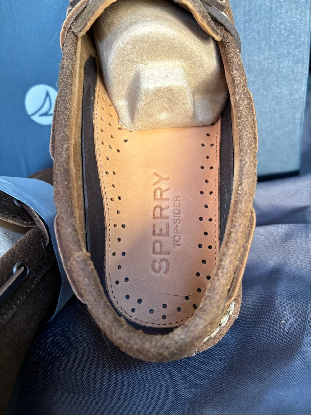 Sperry Men’s Tan Suede Moc Toe Boat Shoes